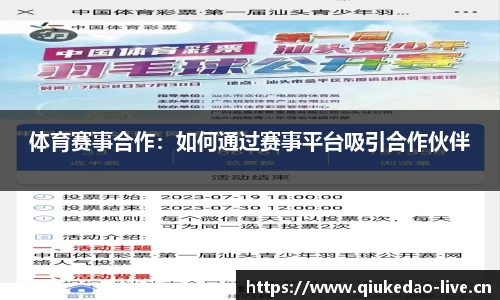 体育赛事合作：如何通过赛事平台吸引合作伙伴