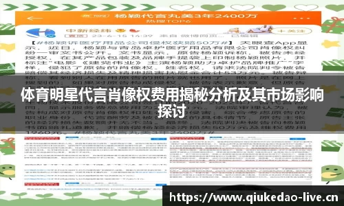 体育明星代言肖像权费用揭秘分析及其市场影响探讨
